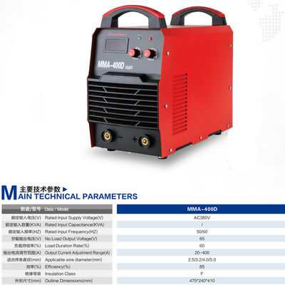 인버터 아크 용접 기계 MMA-400D 400amp IGBT 산업 아크 용접기 DC 모터 25KG