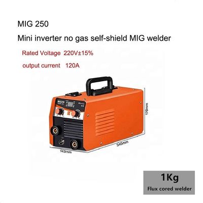 120A 플럭스 코어드 와이어 미니 인버터 가스 없는 자기 방패 MIG 웰딩 머신 MIG 200