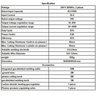 500Amp NB-500LY 중량 용접 공장 용접 및 절단용 공기 플라즈마 기계 380V